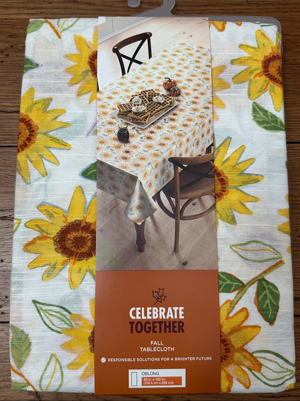 Fall Sunflower Print Tablecloth - Bright Yellow Floral Dining Linen